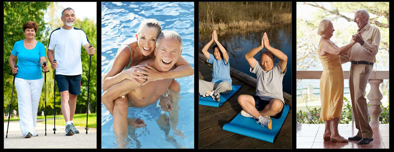 Nordic Walking, swimming, joga, dance